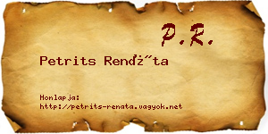 Petrits Renáta névjegykártya